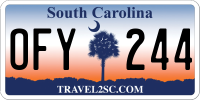 SC license plate OFY244