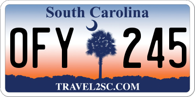SC license plate OFY245