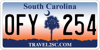 SC license plate OFY254