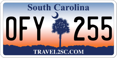 SC license plate OFY255