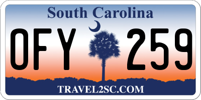 SC license plate OFY259