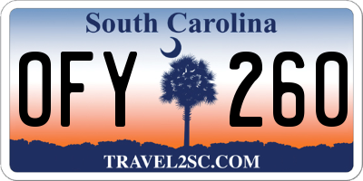 SC license plate OFY260