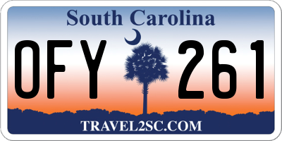 SC license plate OFY261