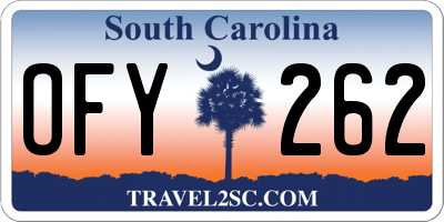 SC license plate OFY262