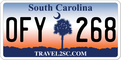 SC license plate OFY268