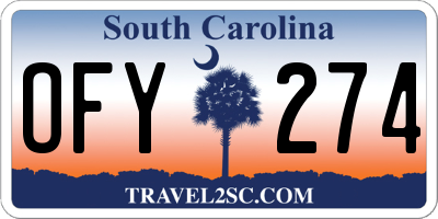 SC license plate OFY274