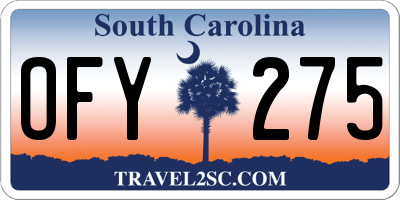 SC license plate OFY275