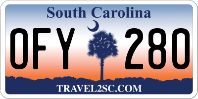 SC license plate OFY280