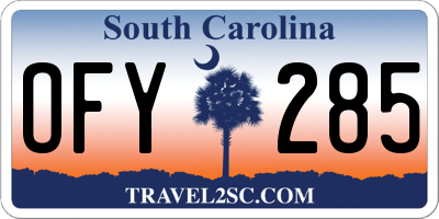 SC license plate OFY285