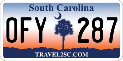 SC license plate OFY287