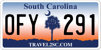 SC license plate OFY291