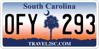 SC license plate OFY293