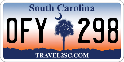 SC license plate OFY298