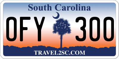 SC license plate OFY300