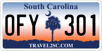 SC license plate OFY301
