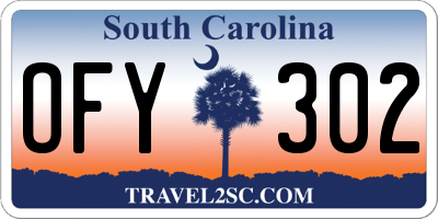 SC license plate OFY302