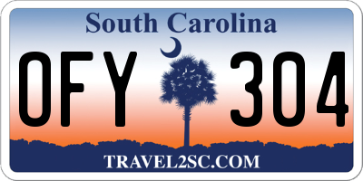 SC license plate OFY304