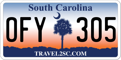 SC license plate OFY305