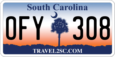 SC license plate OFY308