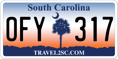 SC license plate OFY317