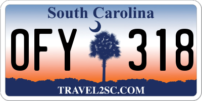 SC license plate OFY318