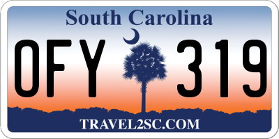 SC license plate OFY319