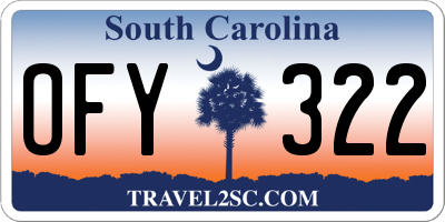 SC license plate OFY322