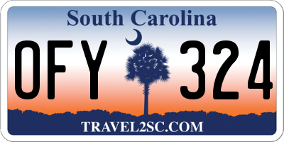 SC license plate OFY324