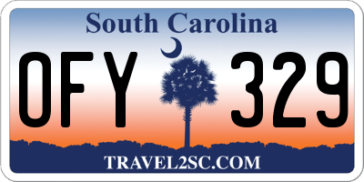 SC license plate OFY329