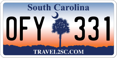 SC license plate OFY331