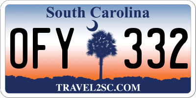 SC license plate OFY332