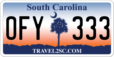 SC license plate OFY333