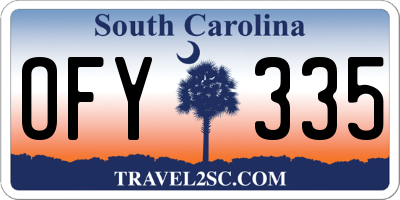 SC license plate OFY335