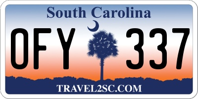 SC license plate OFY337