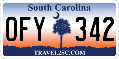 SC license plate OFY342