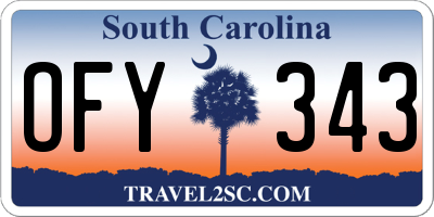 SC license plate OFY343