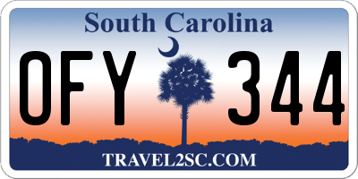SC license plate OFY344
