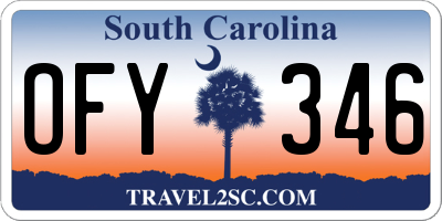 SC license plate OFY346