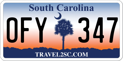 SC license plate OFY347