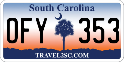 SC license plate OFY353