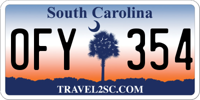 SC license plate OFY354