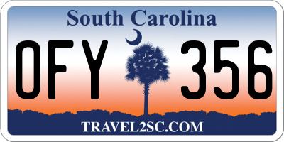 SC license plate OFY356
