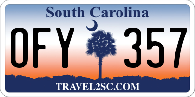 SC license plate OFY357