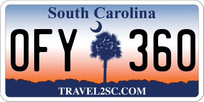 SC license plate OFY360