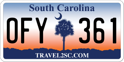 SC license plate OFY361