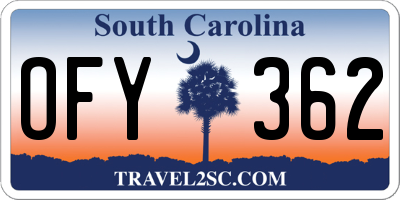 SC license plate OFY362