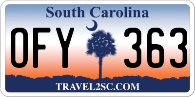 SC license plate OFY363