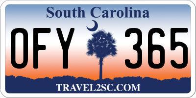 SC license plate OFY365