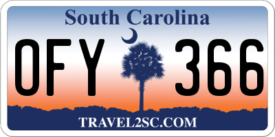 SC license plate OFY366