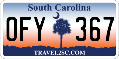 SC license plate OFY367
